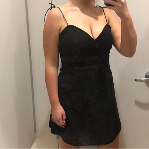 Black spaghetti strap mini dress for Summer